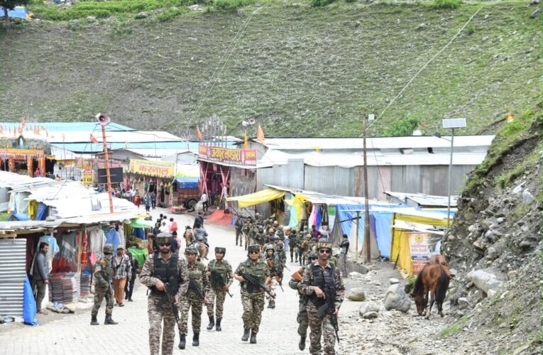 Shri Amarnath Yatra Security Joint Patrol Conducted by CRPF ITBP and Assam Rifles at Baltal Axis