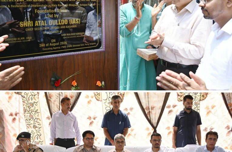 Chief Secretary Lays Foundation Stone For Dharamshala Restoration In Kulgam