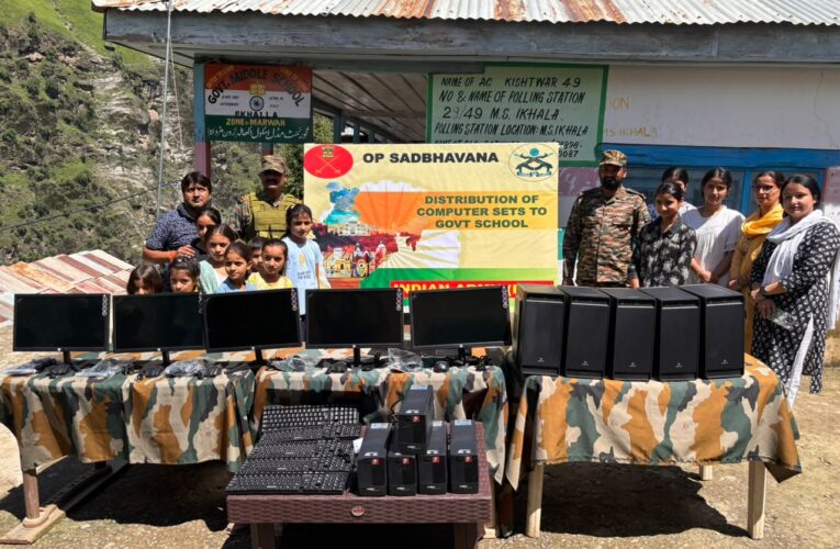 Indian Army Empowers Remote Kishtwar Students with Computer Set Distribution in Palmar
