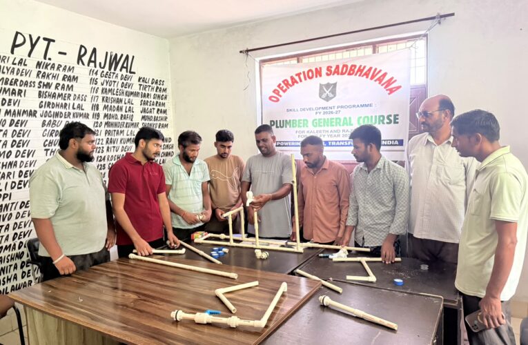 Indian Army Launches Month-Long Plumbing Skill Development Training to Empower Youth in Rajwal, Akhnoor