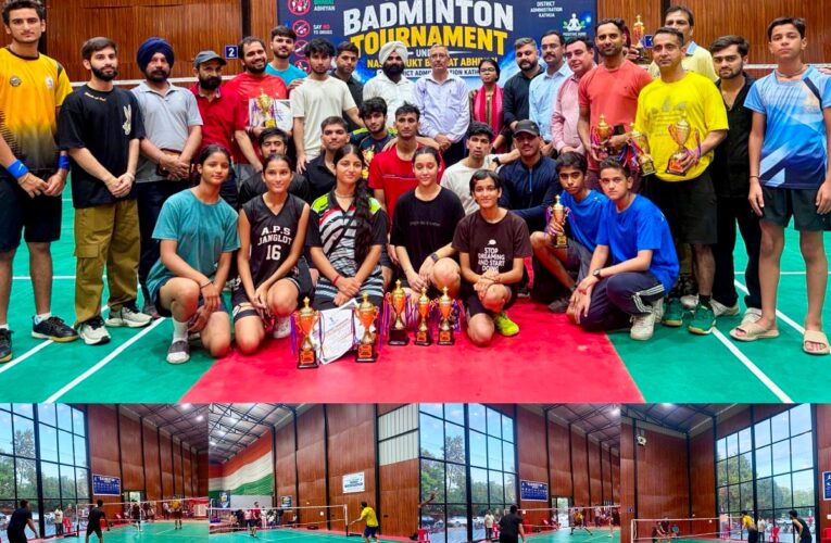 Kathua Admin’s maiden District Badminton Tournament concludes on a high note