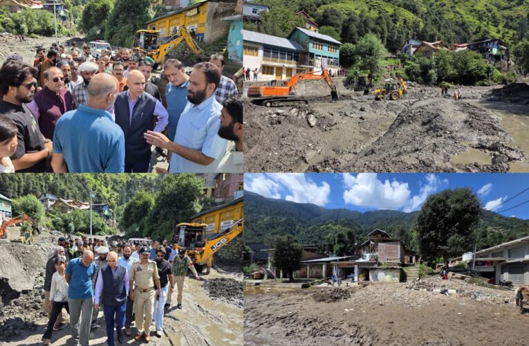 DC Kishtwar visits cloudburst affected Sub Division Chatroo, reviews restoration works and directs swift rehabilitation measures
