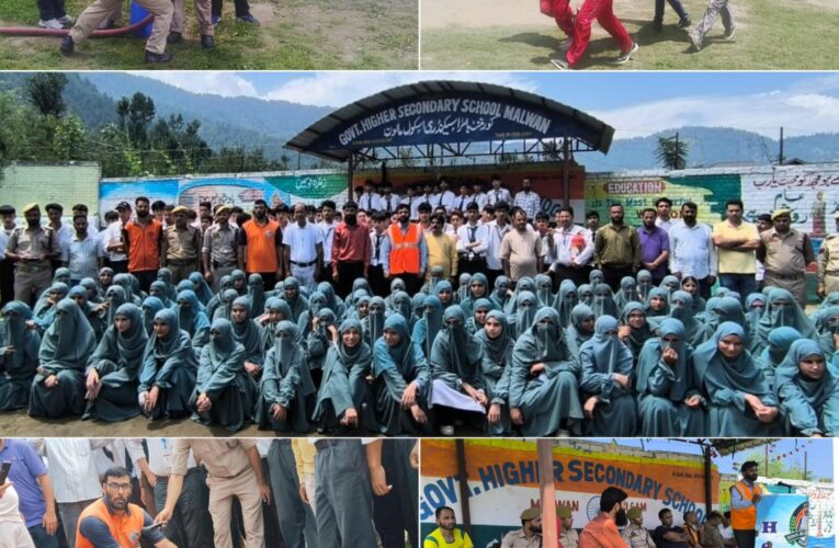 Kulgam DDMA Holds Comprehensive Disaster Preparedness Awareness and Mock Drill at GHSS Malwan